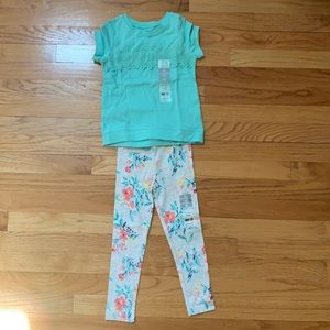 Carter’s girls outfit, NWT, shirts & legging, 4T